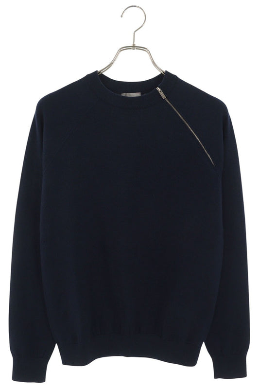 Dior HOMME Shoulder Zip Wool Knit Navy Size S