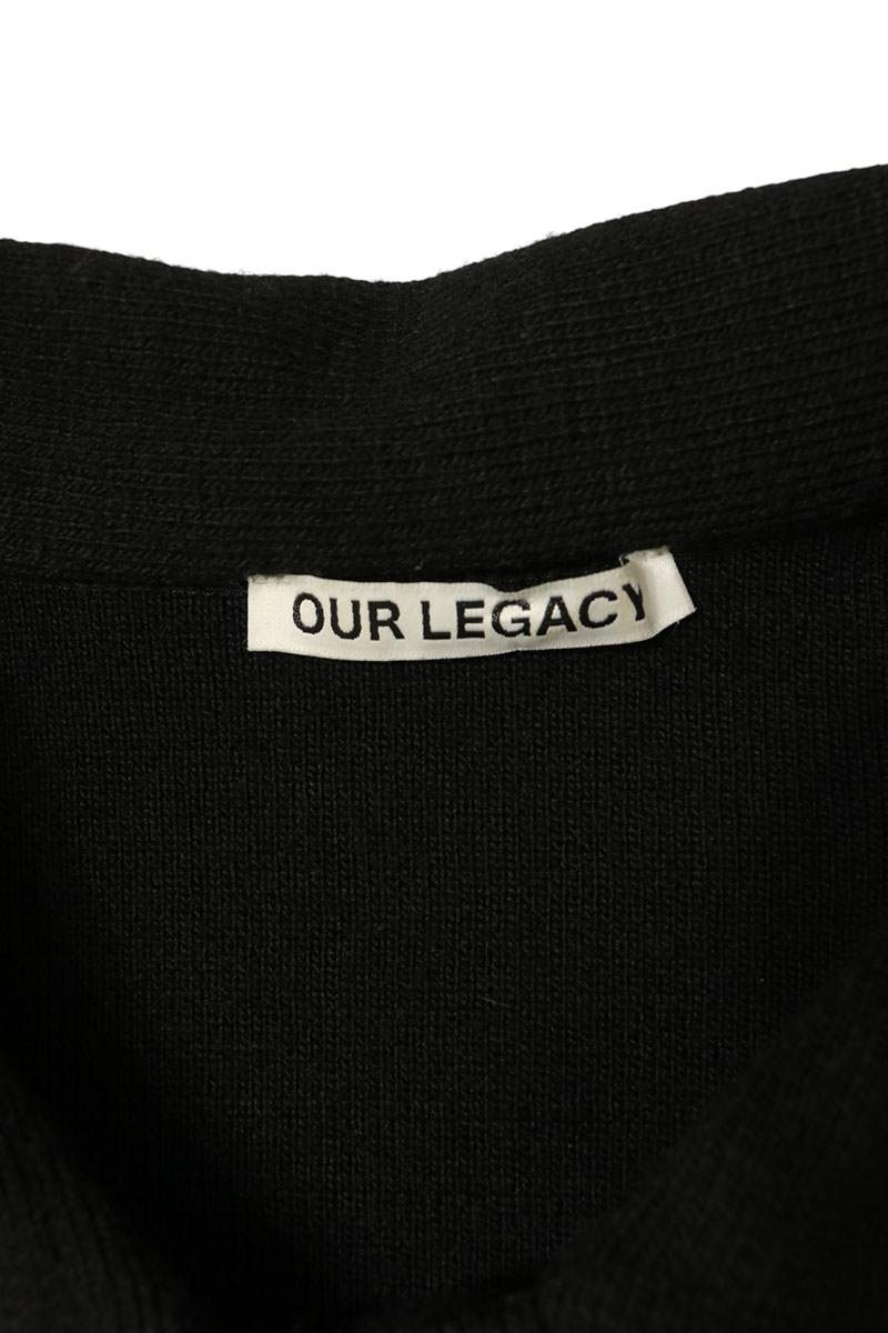 OUR LEGACY Black Box Fit Wool Blend Knit Polo Size 50