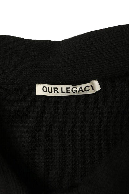 OUR LEGACY Black Box Fit Wool Blend Knit Polo Size 50