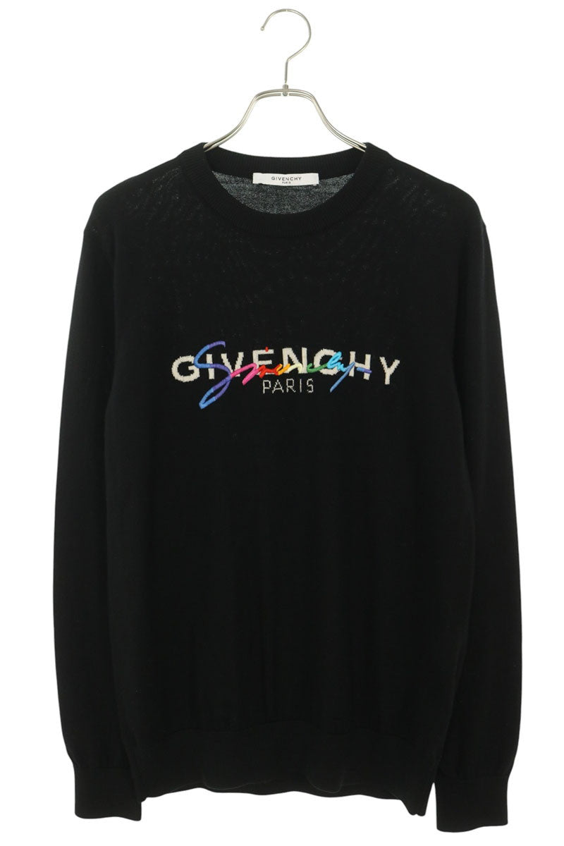 GIVENCHY Signature Logo Wool Knit Black Size L