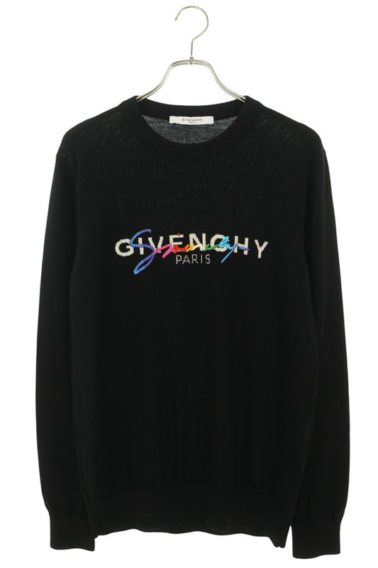 GIVENCHY Signature Logo Wool Knit Black Size L