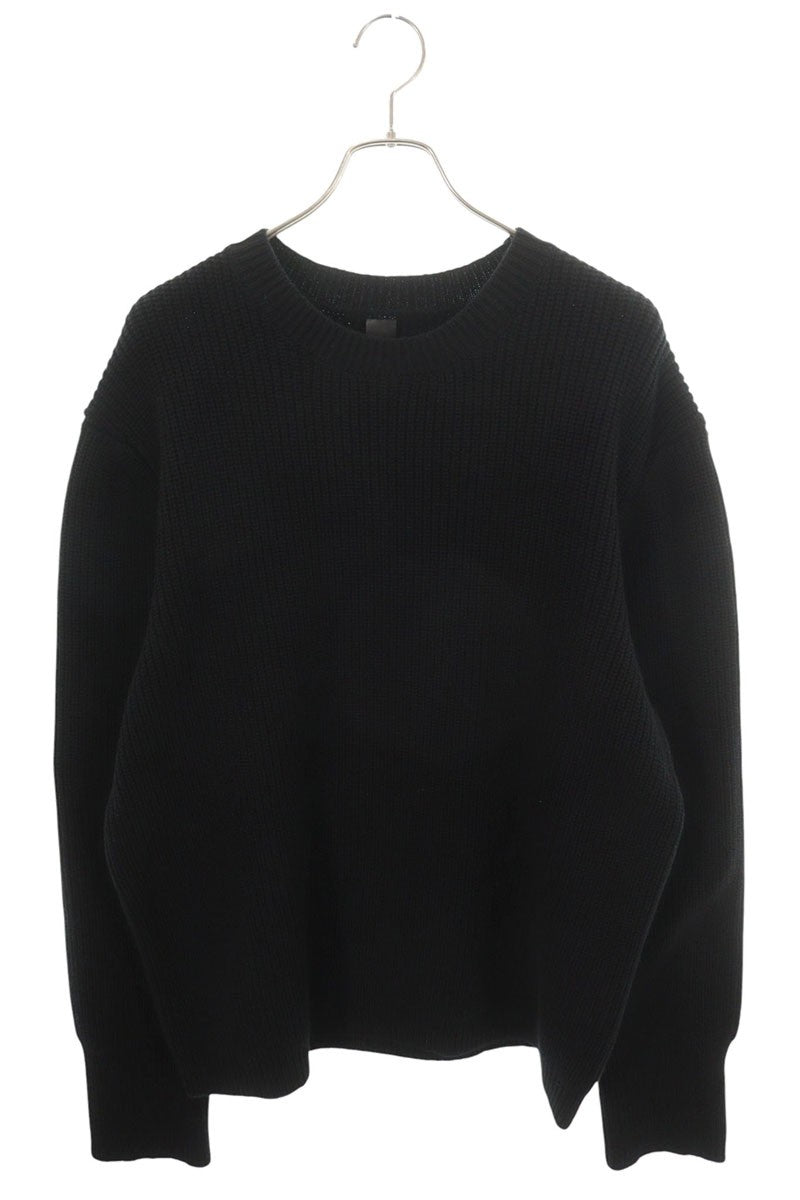 Chrome Hearts Leather Cemetery Cross Patch Knit Black Size L