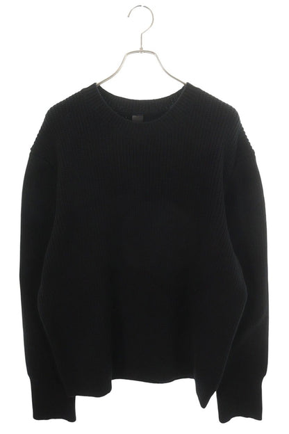 Chrome Hearts Leather Cemetery Cross Patch Knit Black Size L