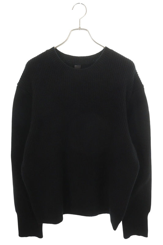 Chrome Hearts Leather Cemetery Cross Patch Knit Black Size L