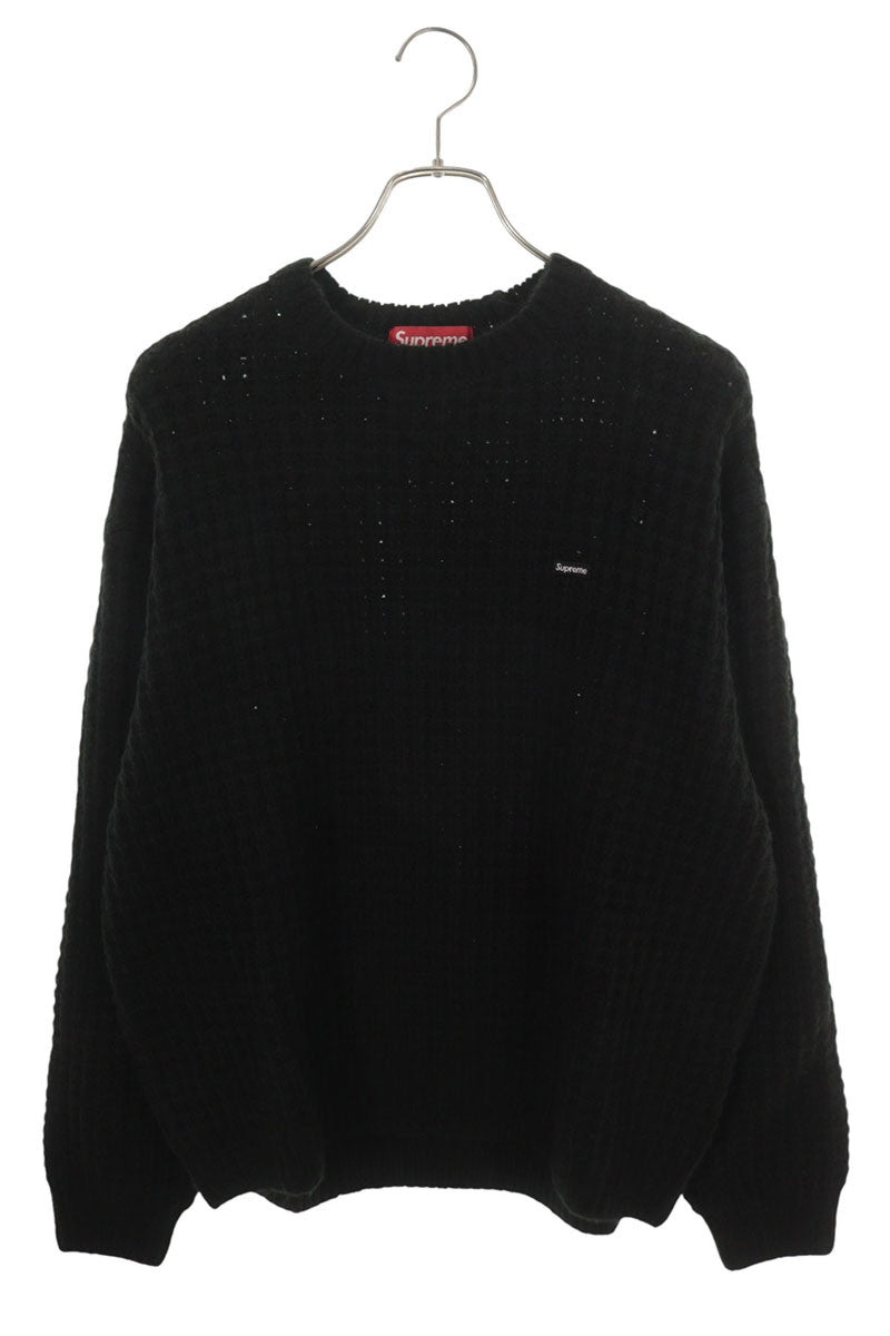 SUPREME 25AW Small Box Waffle Sweater Black Size L