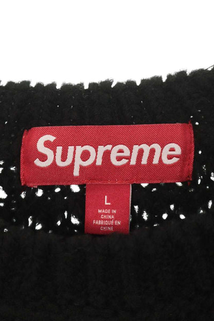 SUPREME 25AW Small Box Waffle Sweater Black Size L