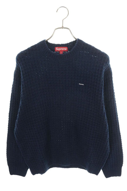 SUPREME 25AW Small Box Waffle Sweater Navy Size M
