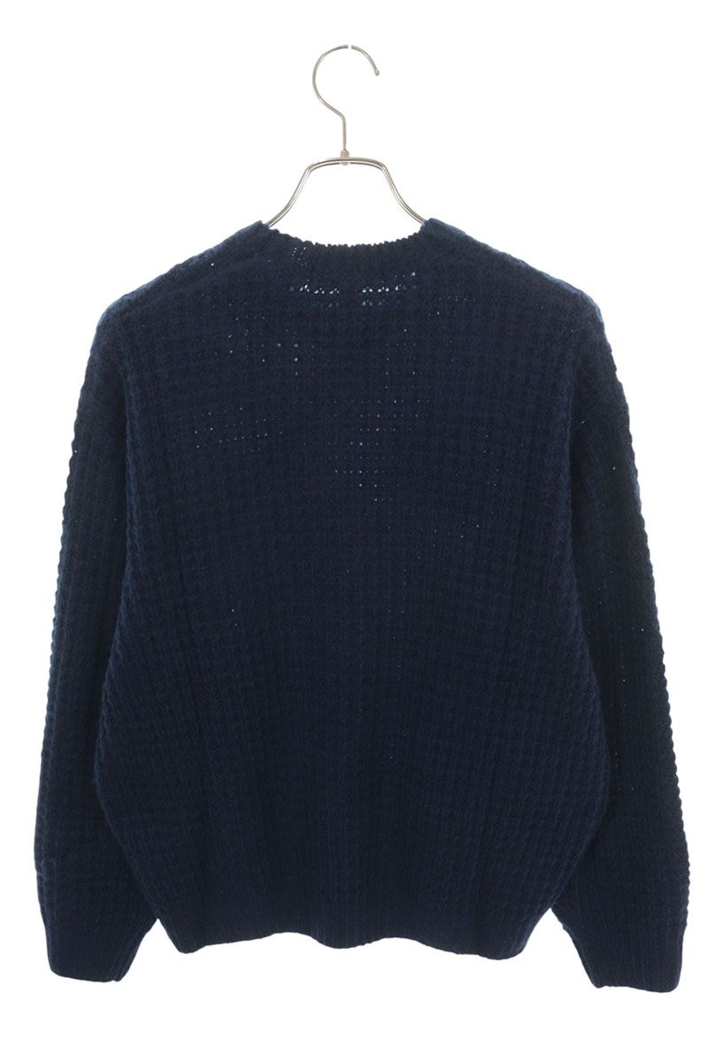 SUPREME 25AW Small Box Waffle Sweater Navy Size M