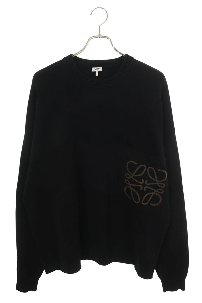 LOEWE Anagram Pocket Crewneck Knit Black Size M