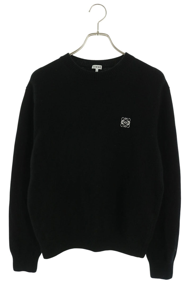 LOEWE Anagram Embroidered Wool Knit Black Size XS