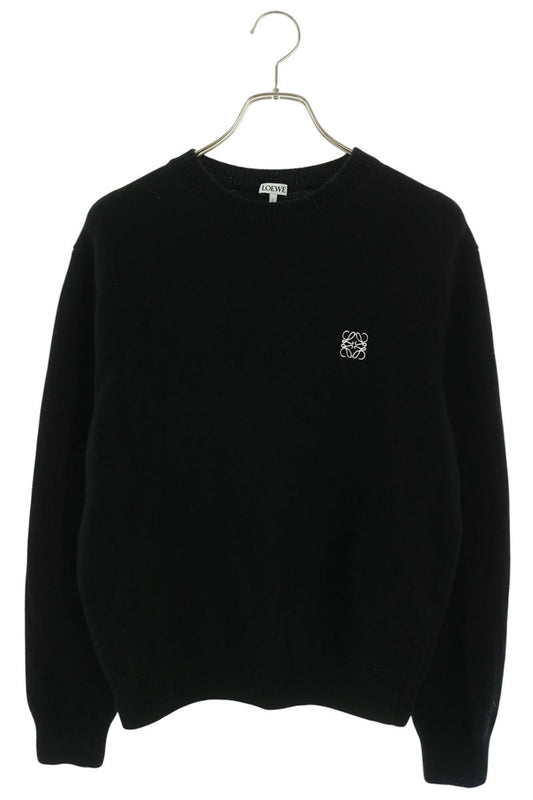 LOEWE Anagram Embroidered Wool Knit Black Size XS