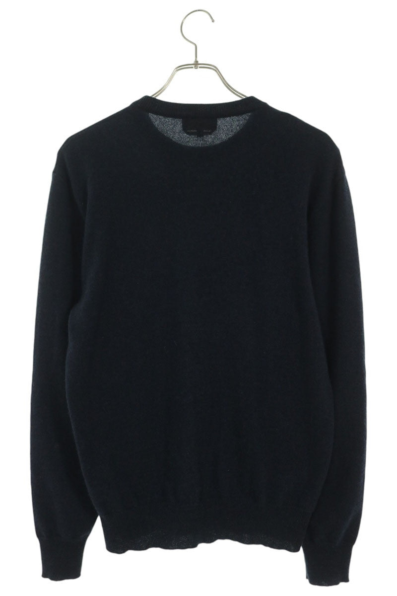 HERMES Maille Medor Brode Cashmere Knit Navy Gray Size XS