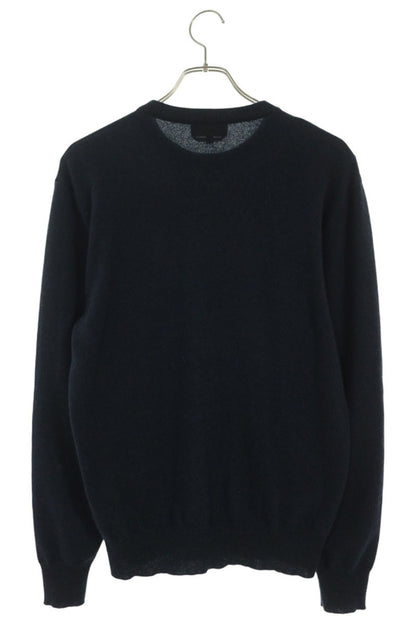 HERMES Maille Medor Brode Cashmere Knit Navy Gray Size XS