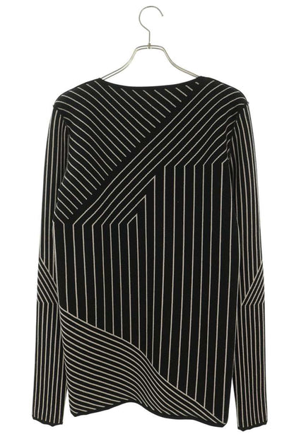 Rick Owens Wool Blend V-Neck Stripe Knit Black White Size M