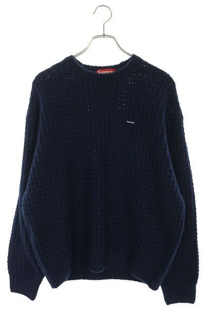 SUPREME 25AW Small Box Logo Waffle Knit Navy Size M