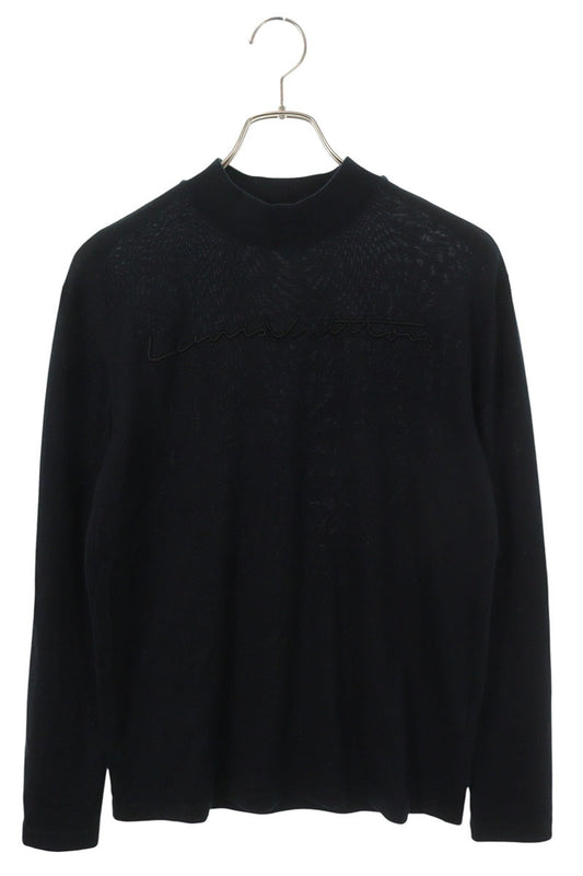 LOUISVUITTON 23SS Logo Embroidered Wool Knit Black Size S