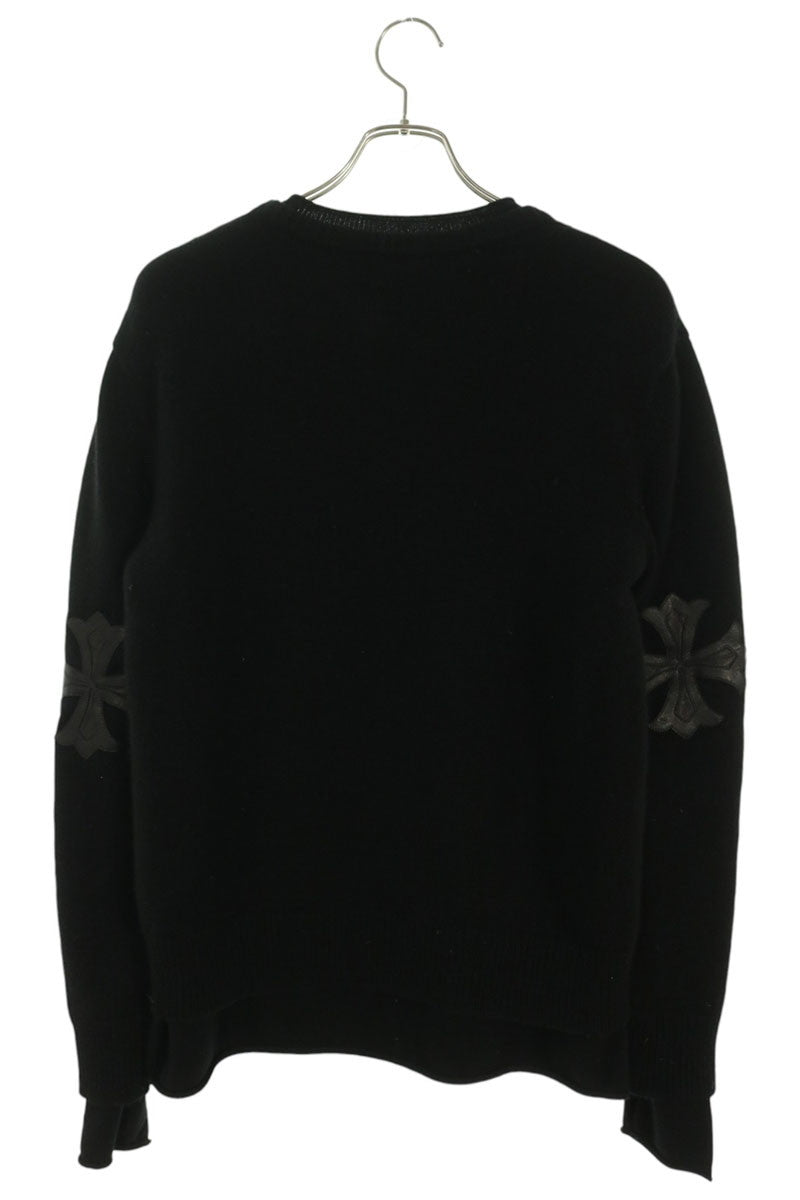 Chrome Hearts Sleeve Cross Patch Cashmere Knit Black Size S