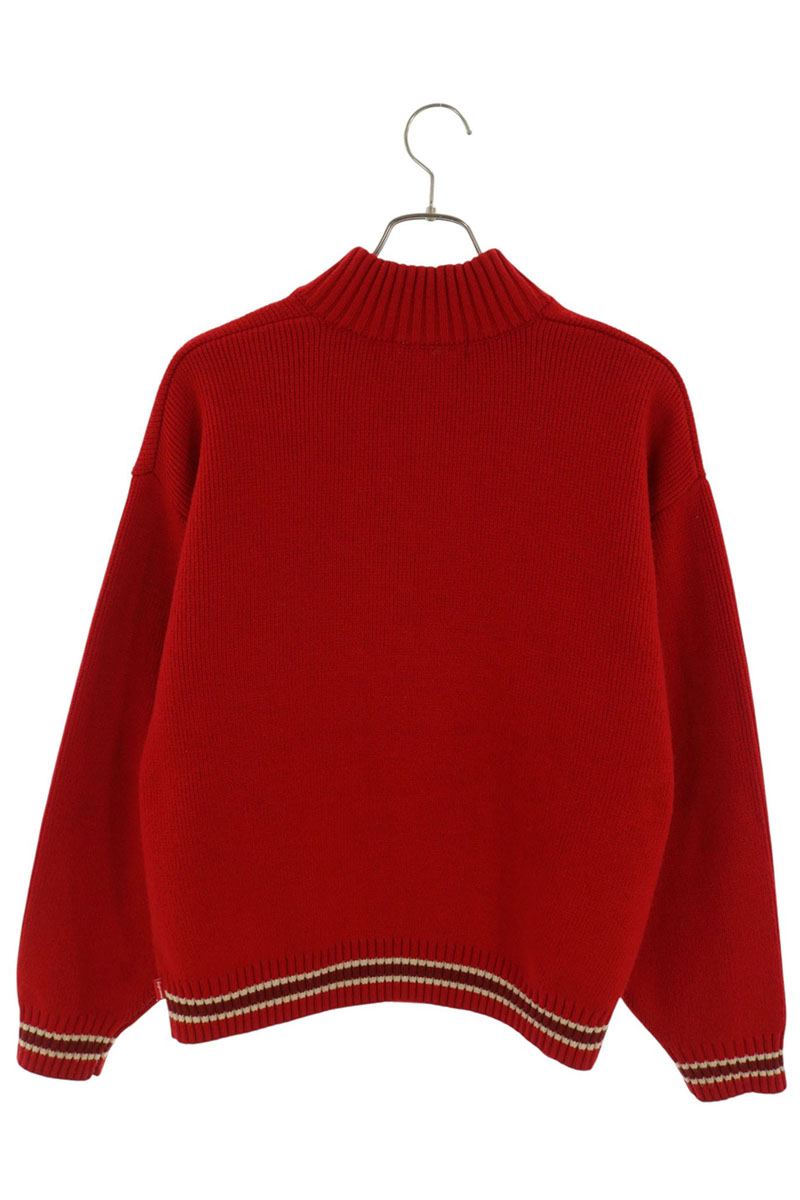 SUPREME 25AW Script Stripe Half Zip Sweater Red Size M