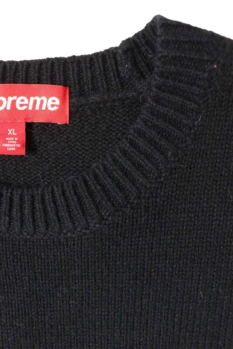 SUPREME 25AW Angora Script Logo Sweater Black Size XL