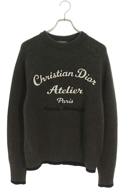 DIOR Atelier Logo Wool Knit Sweater Green Size S