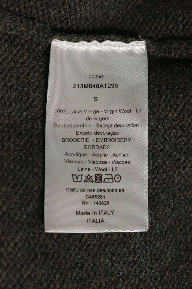DIOR Atelier Logo Wool Knit Sweater Green Size S
