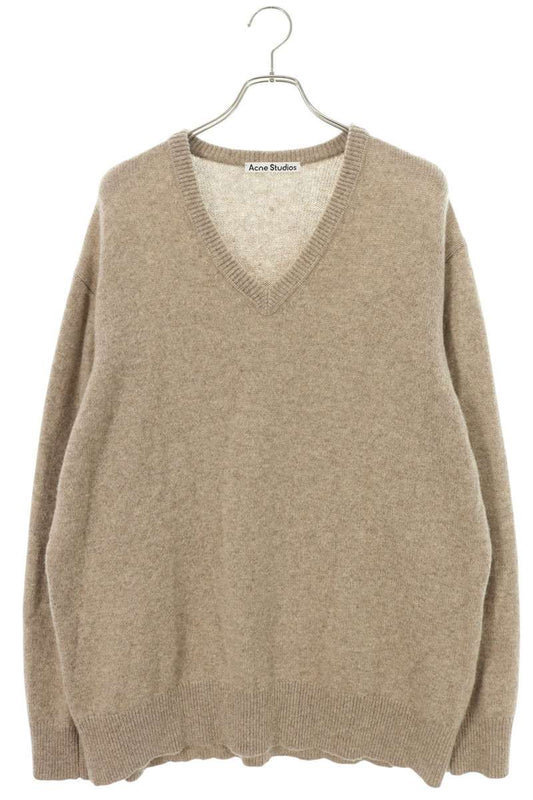 ACNE STUDIOS Wool Cashmere V-Neck Knit Beige Size XS/S