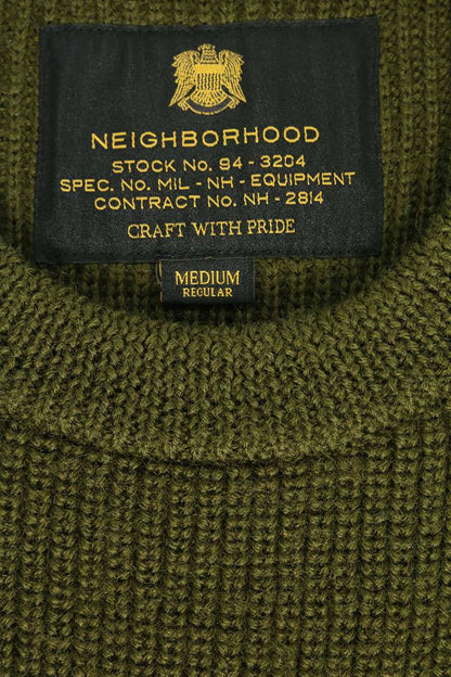 NEIGHBORHOOD 16AW Wool Crewneck Commando Knit Green Size M