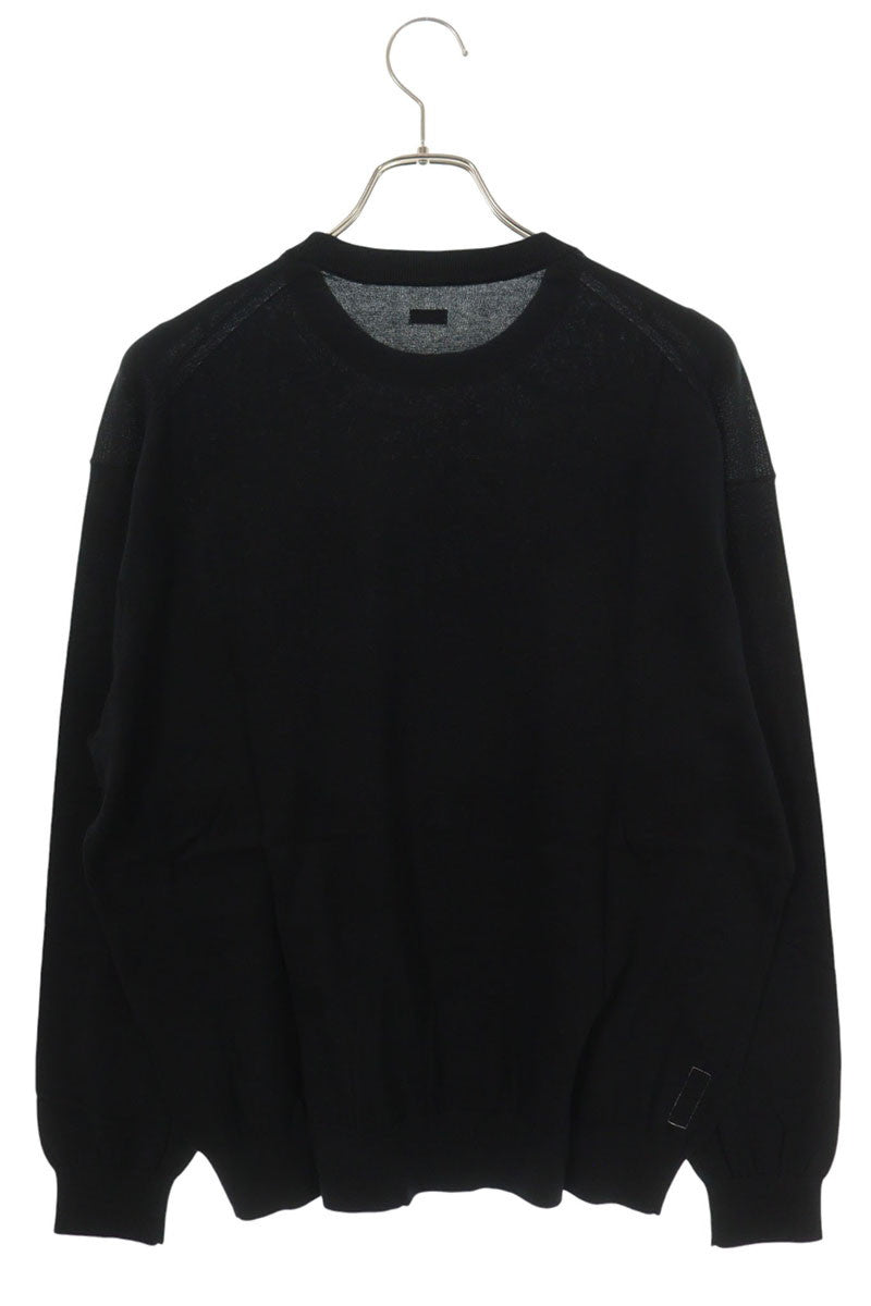 SEQUEL 25AW Logo Print Cotton Knit Sweater Black Size XL