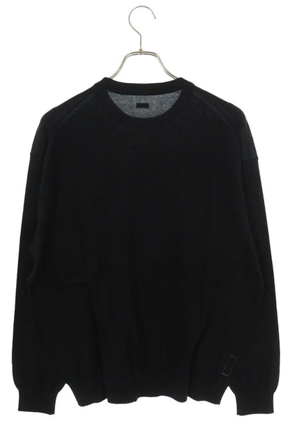 SEQUEL 25AW Logo Print Cotton Knit Sweater Black Size XL