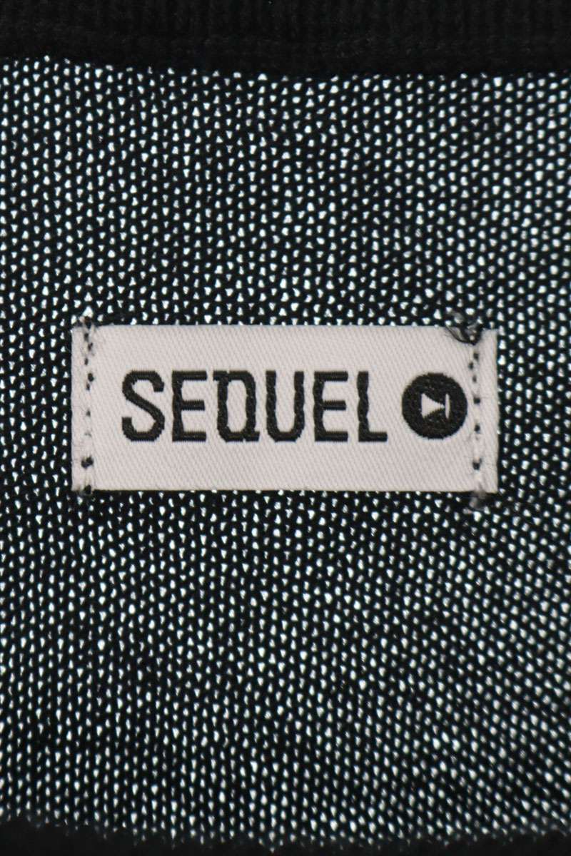 SEQUEL 25AW Logo Print Cotton Knit Sweater Black Size XL
