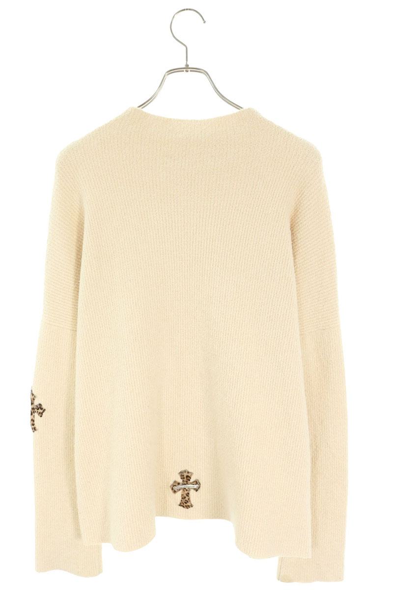 Chrome Hearts Pony Hair Cross Patch High Knit Beige Size M
