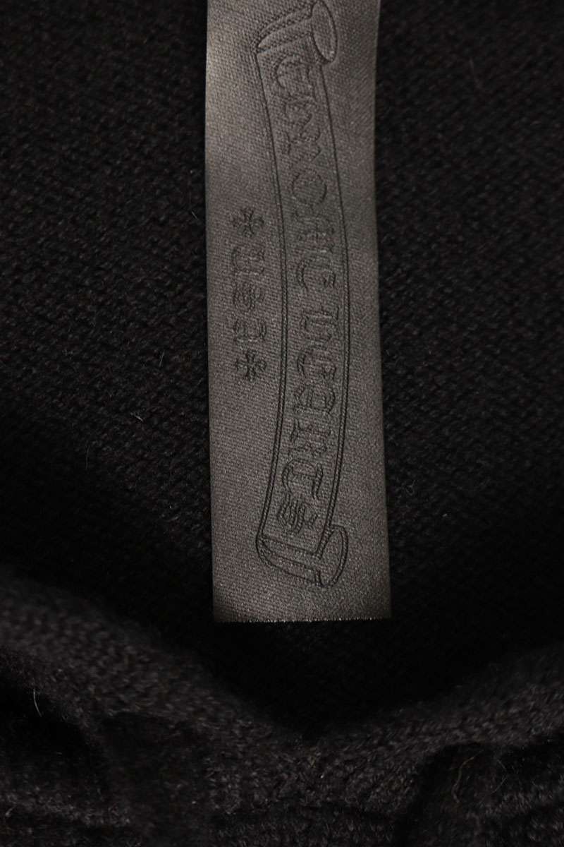 Chrome Hearts CH Cross Leather Patch Cashmere Hoodie Size XL