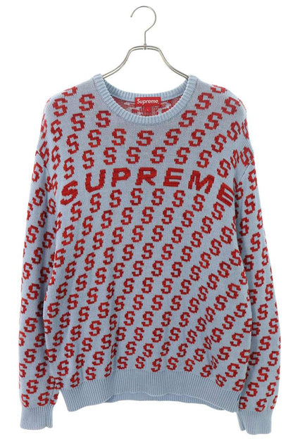 SUPREME SS21 S Repeat Jacquard Crewneck Sweater Size L