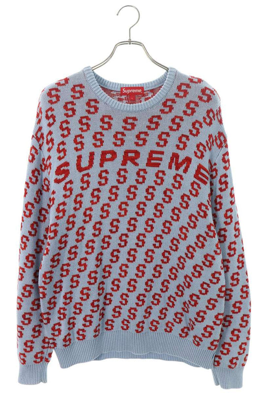 SUPREME SS21 S Repeat Jacquard Crewneck Sweater Size L