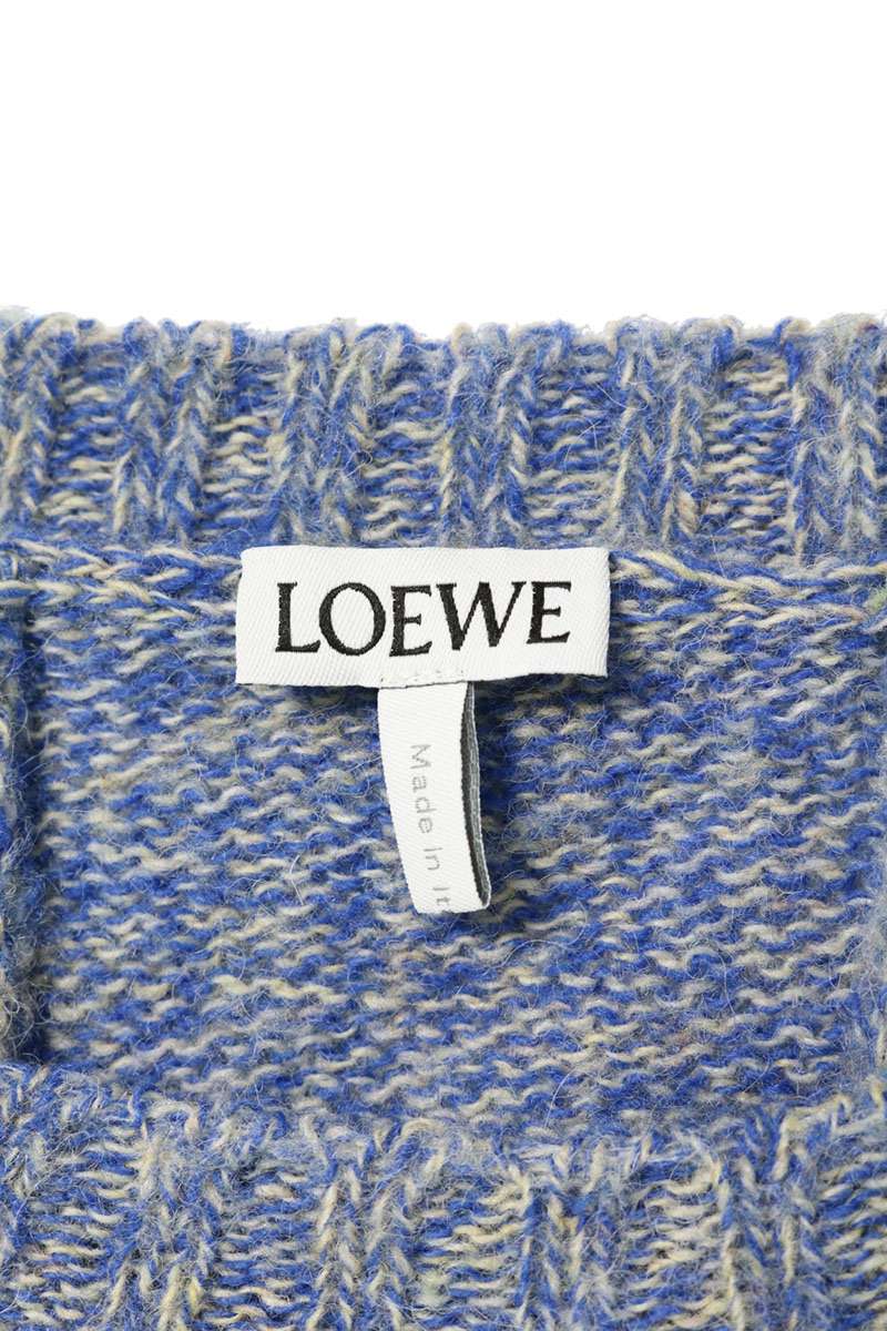 LOEWE Anagram Patch Crewneck Wool Knit Sweater Size M