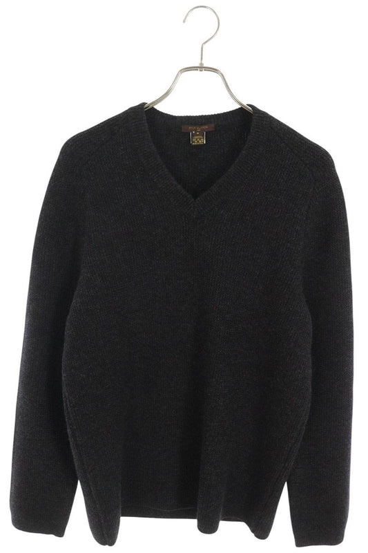LOUISVUITTON Wool V-Neck Knit Gray Size S