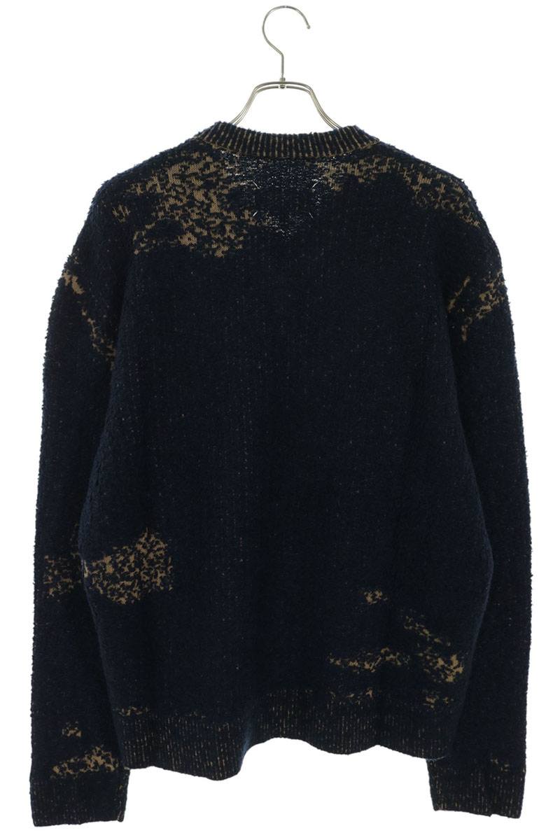 Maison Margiela 26AW Distressed V-Neck Sweater Navy Size L