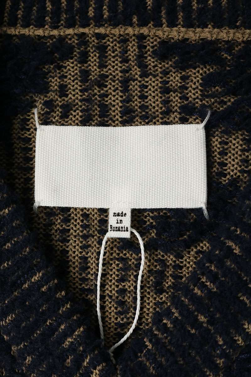 Maison Margiela 26AW Distressed V-Neck Sweater Navy Size L