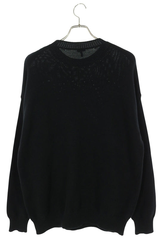 LOEWE Anagram Embroidered Knit Sweater Black/Navy Size XS