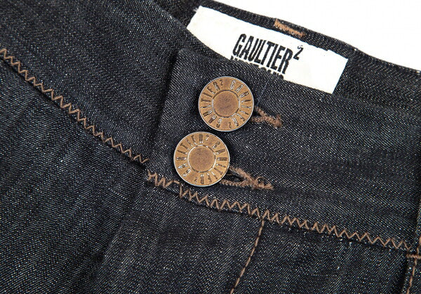 GAULTIER Ribbed Hem Sarouel Jeans Indigo Size 40