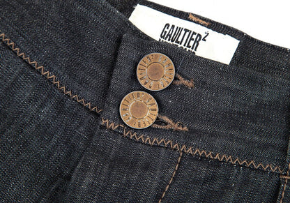 GAULTIER Ribbed Hem Sarouel Jeans Indigo Size 40