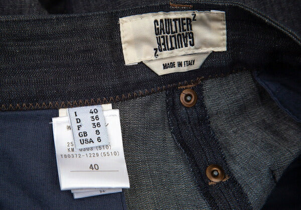 GAULTIER Ribbed Hem Sarouel Jeans Indigo Size 40