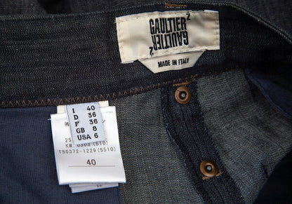 GAULTIER Ribbed Hem Sarouel Jeans Indigo Size 40
