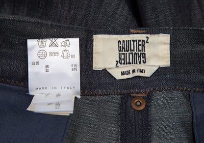 GAULTIER Ribbed Hem Sarouel Jeans Indigo Size 40