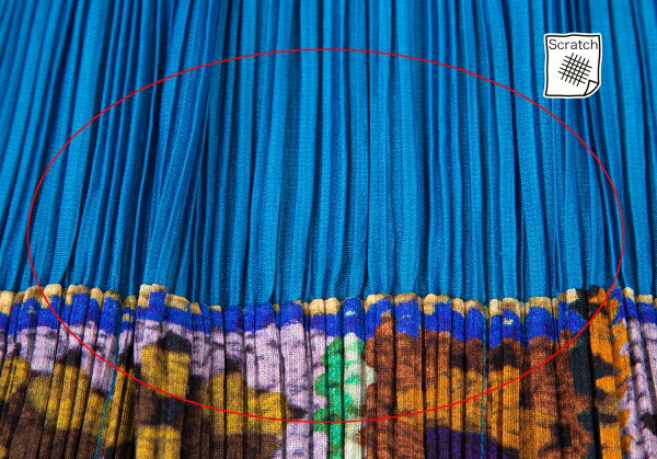 PLEATS PLEASE Lace Knit Print Pleated Blue Multi Skirt Size F