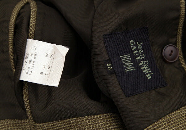 Jean Paul GAULTIER HOMME Wool Blend Jacket Brown Size 48