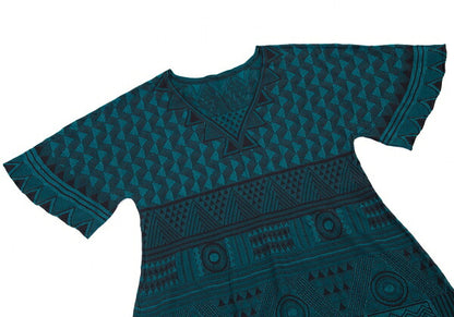 PLEATS PLEASE A-POC INSIDE Geometric Turquoise Blue Blouse Size 3