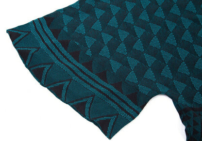 PLEATS PLEASE A-POC INSIDE Geometric Turquoise Blue Blouse Size 3