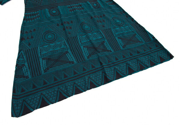 PLEATS PLEASE A-POC INSIDE Geometric Turquoise Blue Blouse Size 3