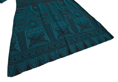 PLEATS PLEASE A-POC INSIDE Geometric Turquoise Blue Blouse Size 3